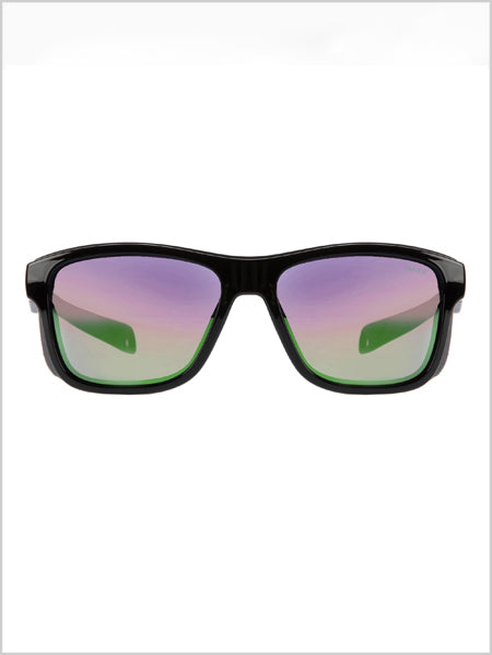Whitepass II sunglasses - Black +Green mirror Sintrast lens