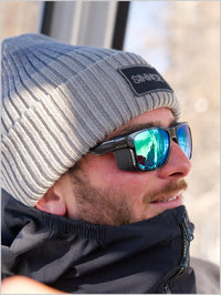 Whitepass II sunglasses - Black +Green mirror Sintrast lens
