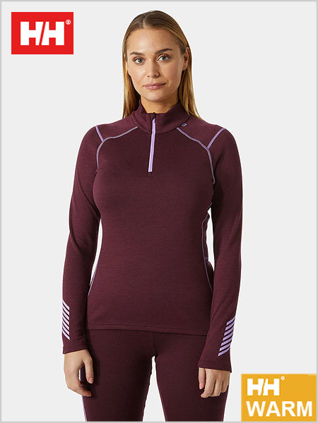 HH Womens Merino Lifa 1/2 zip top - Hickory