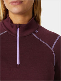 HH Womens Merino Lifa 1/2 zip top - Hickory