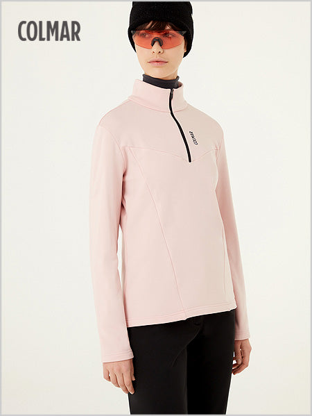 Womens half zip sweatshirt - Pale Rose