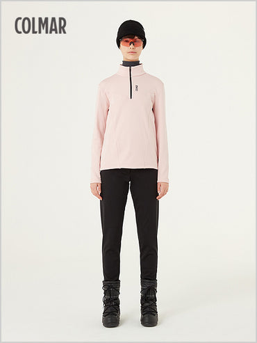 Womens half zip sweatshirt - Pale Rose