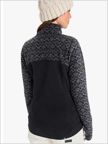 Roxy Sayna half zip fleece - True Black Roxygram Tonal