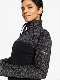 Roxy Sayna half zip fleece - True Black Roxygram Tonal
